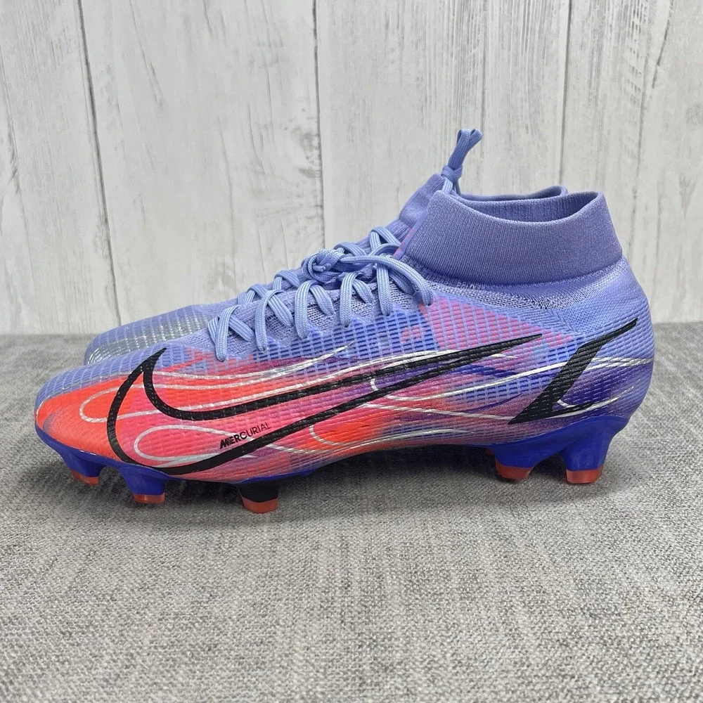Nike Mercurial Superfly 8 FG Kylian Mbappe Flames Purple Mens Sz 11.5 DJ3977-506